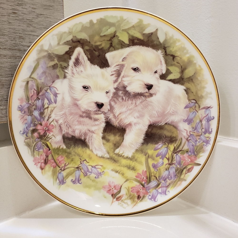 Bone china Westie plate